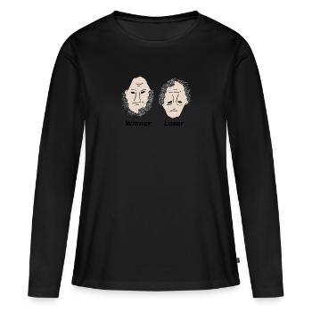 Winner Loser black - Frauen Premium Bio Langarmshirt - Schwarz - Vorne - Julia (174cm)