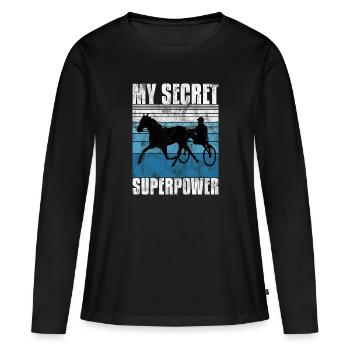 Ma course secrète de superpuissance Trabreiter Sulky - T-shirt manches longues Premium bio Femme - noir - Devant - Julia (174cm)