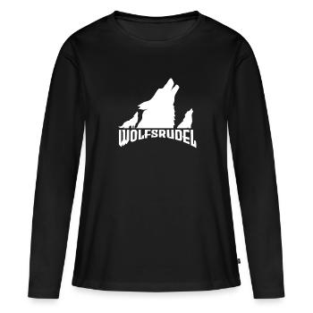 Wölfe Wolfsrudel Saufen Party Camping Hiking - Frauen Premium Bio Langarmshirt - Schwarz - Vorne - Julia (174cm)