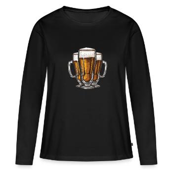 Beer Drinking Drinking - Women's Premium Organic Long Sleeve Shirt - black - Front - Julia (174cm)