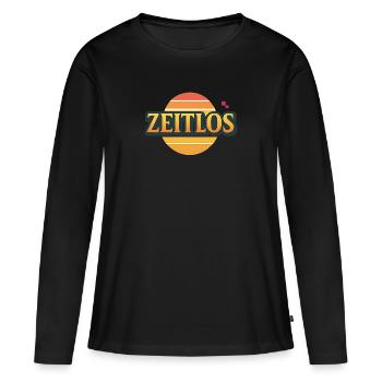 Zeitlos Logo - Frauen Premium Bio Langarmshirt - Schwarz - Vorne - Julia (174cm)