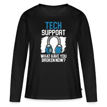 Wenn alles andere fehlschlägt Reboot Tech Support - Frauen Premium Bio Langarmshirt - Schwarz - Vorne - Julia (174cm)