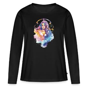 I AM ♎️ LIBRA ♎️ - Women's Premium Organic Long Sleeve Shirt - black - Front - Julia (174cm)