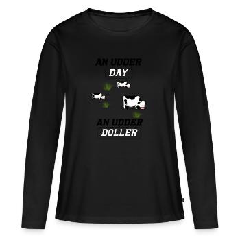 un jour de mamelle - T-shirt manches longues Premium bio Femme - noir - Devant - Julia (174cm)