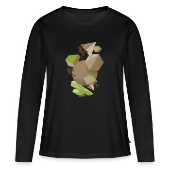 équipe sympa - T-shirt manches longues Premium bio Femme - noir - Devant - Julia (174cm)