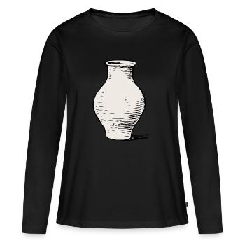 vase - T-shirt manches longues Premium bio Femme - noir - Devant - Julia (174cm)