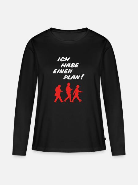 Kult - Ich habe einen Plan! - DDR TV - Frauen Premium Bio Langarmshirt - Schwarz