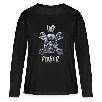 Puissance du moteur V8 - T-shirt manches longues Premium bio Femme - noir - Devant - Julia (174cm)
