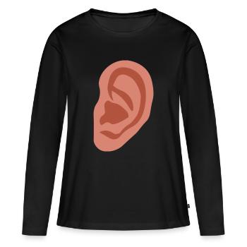 Grande oreille - T-shirt manches longues Premium bio Femme - noir - Devant - Julia (174cm)
