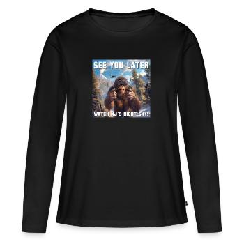 Bigfoot trolle le New Jersey avec son drone - T-shirt manches longues Premium bio Femme - noir - Devant - Julia (174cm)