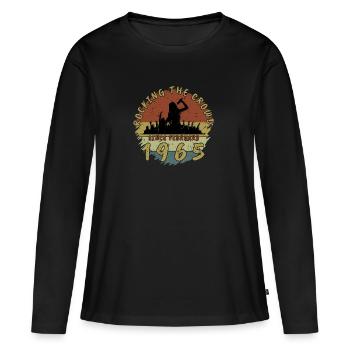 60th Birthday Rocking the crowd SNG 02/1965 - Women's Premium Organic Long Sleeve Shirt - black - Front - Julia (174cm)