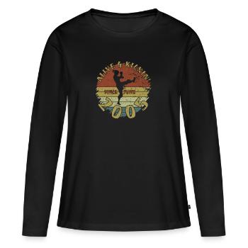 20. Geburtstag Vivant et dynamique depuis 06/2005 - T-shirt manches longues Premium bio Femme - noir - Devant - Julia (174cm)