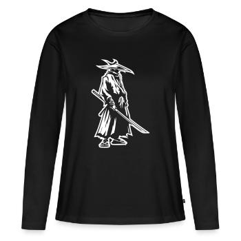 Mystic Samurai with Katana - Women's Premium Organic Long Sleeve Shirt - black - Front - Julia (174cm)