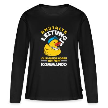 Anstaltsleitung Chef Leitung - Frauen Premium Bio Langarmshirt - Schwarz - Vorne - Julia (174cm)