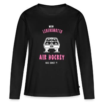 Air hockey Joueurs de hockey sur air Hockey sur air - T-shirt manches longues Premium bio Femme - noir - Devant - Julia (174cm)