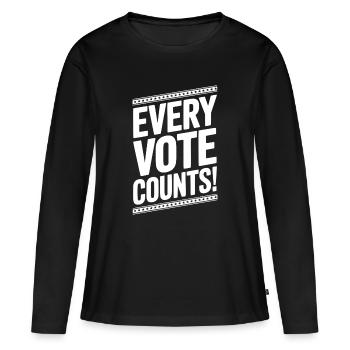 Chaque vote compte - T-shirt manches longues Premium bio Femme - noir - Devant - Julia (174cm)