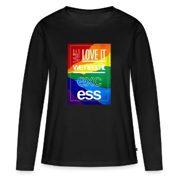 Excès arc-en-ciel - T-shirt manches longues Premium bio Femme - noir - Devant - Julia (174cm)