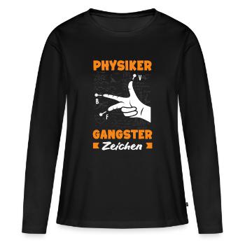 Physiker Gangster Zeichen - Frauen Premium Bio Langarmshirt - Schwarz - Vorne - Julia (174cm)
