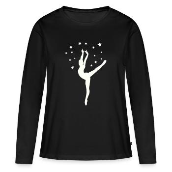 Tänzerin im Sternentanz - Frauen Premium Bio Langarmshirt - Schwarz - Vorne - Julia (174cm)