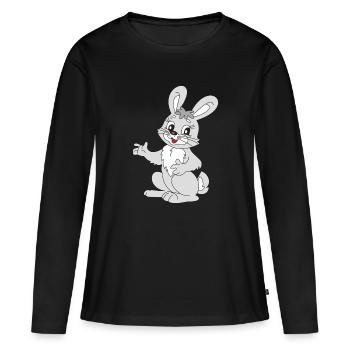 Süsses Häschen - Frauen Premium Bio Langarmshirt - Schwarz - Vorne - Julia (174cm)