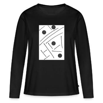 Sujfan - Frauen Premium Bio Langarmshirt - Schwarz - Vorne - Julia (174cm)