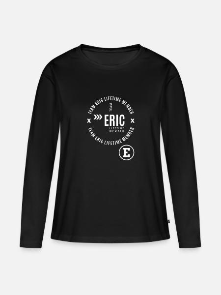 Eric - Frauen Premium Bio Langarmshirt - Schwarz