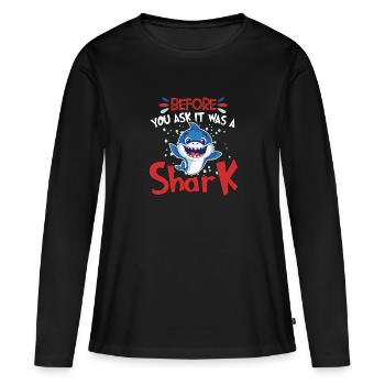 Leg amputated assembly Required - Women's Premium Organic Long Sleeve Shirt - black - Front - Julia (174cm)