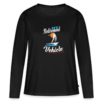 Capitaine de bateau Pontoon Sailor Cruising - T-shirt manches longues Premium bio Femme - noir - Devant - Julia (174cm)