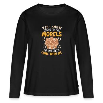 Morels Mushroom Picker Champignon Fermier Champignon - T-shirt manches longues Premium bio Femme - noir - Devant - Julia (174cm)