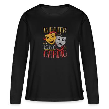 Professeur de théâtre Professeur d’art dramatique - T-shirt manches longues Premium bio Femme - noir - Devant - Julia (174cm)