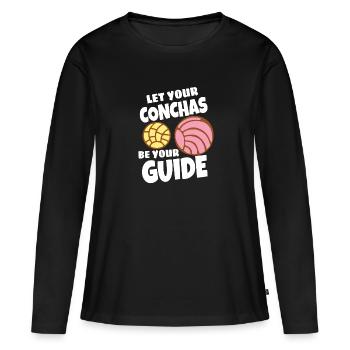 Humour espagnol Conchas Pain mexicain - T-shirt manches longues Premium bio Femme - noir - Devant - Julia (174cm)