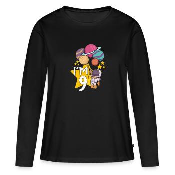 Astronaut Astronomy Solar System Space Kids - Women's Premium Organic Long Sleeve Shirt - black - Front - Julia (174cm)