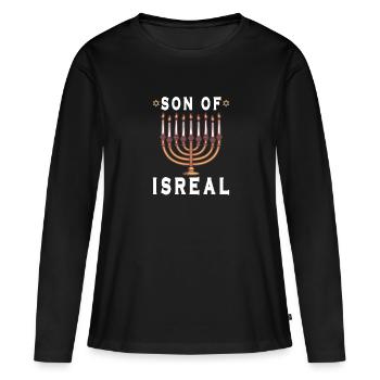 Juif israélite Héritage israélite Juif Israël Juif - T-shirt manches longues Premium bio Femme - noir - Devant - Julia (174cm)