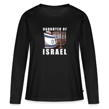 Juif israélite Héritage israélite Juif Israël Juif - T-shirt manches longues Premium bio Femme - noir - Devant - Julia (174cm)