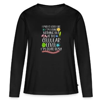 Microbiologist Microbiology Lab Staph Biology - Frauen Premium Bio Langarmshirt - Schwarz - Vorne - Julia (174cm)