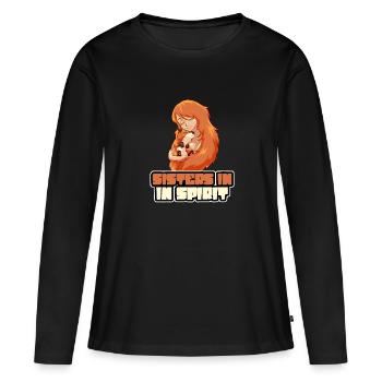 Roux Gingembre Cheveux Roux Drôle Gingembre Cheveux Renard - T-shirt manches longues Premium bio Femme - noir - Devant - Julia (174cm)