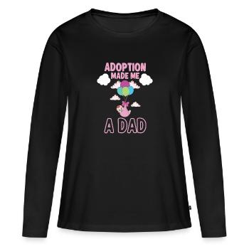 Drôles de cadeaux de jour d’adoption - T-shirt manches longues Premium bio Femme - noir - Devant - Julia (174cm)