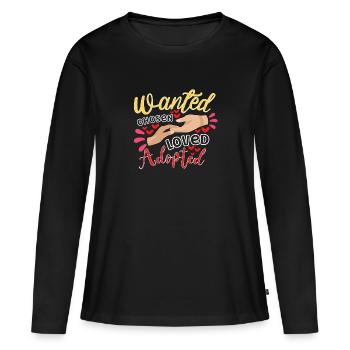 Funny Adoption Adoption Day Gifts - Women's Premium Organic Long Sleeve Shirt - black - Front - Julia (174cm)
