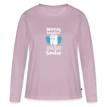 Funny Dentist Dental Assistant Dental Nurse - Women's Premium Organic Long Sleeve Shirt - dusky pink - Front - Julia (174cm)