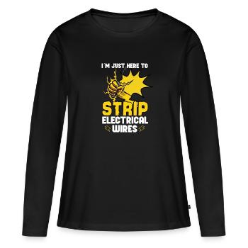 Drôle d’électricien ingénieur électricien Watt Watt - T-shirt manches longues Premium bio Femme - noir - Devant - Julia (174cm)
