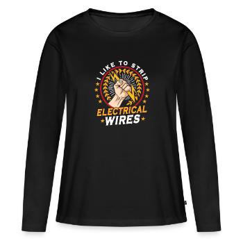 Drôle d’électricien ingénieur électricien Watt Watt - T-shirt manches longues Premium bio Femme - noir - Devant - Julia (174cm)