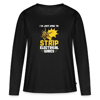 Drôle d’électricien ingénieur électricien Watt Watt - T-shirt manches longues Premium bio Femme - noir - Devant - Julia (174cm)