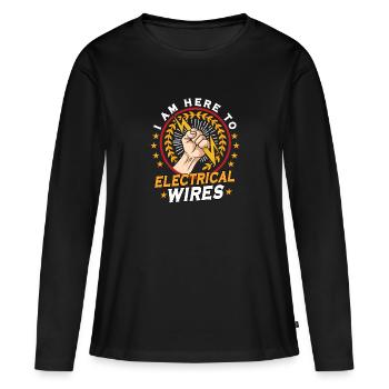 Drôle d’électricien ingénieur électricien Watt Watt - T-shirt manches longues Premium bio Femme - noir - Devant - Julia (174cm)
