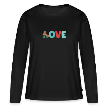 Roller Skate Roller Skating Roller Derby - Women's Premium Organic Long Sleeve Shirt - black - Front - Julia (174cm)