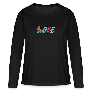 Roller Skate Roller Skating Roller Derby - Women's Premium Organic Long Sleeve Shirt - black - Front - Julia (174cm)