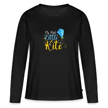 Kite Flying Kite Fan pour les amateurs de vol Fite - T-shirt manches longues Premium bio Femme - noir - Devant - Julia (174cm)