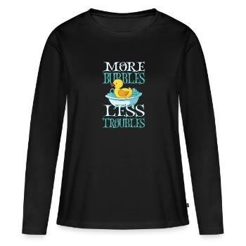 Production de savon Bulles de savon - T-shirt manches longues Premium bio Femme - noir - Devant - Julia (174cm)