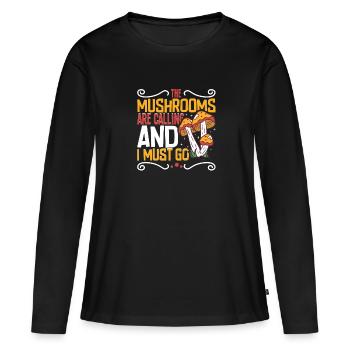 Morels Mushroom Picker Mushroom Farmer Mushroom - T-shirt manches longues Premium bio Femme - noir - Devant - Julia (174cm)