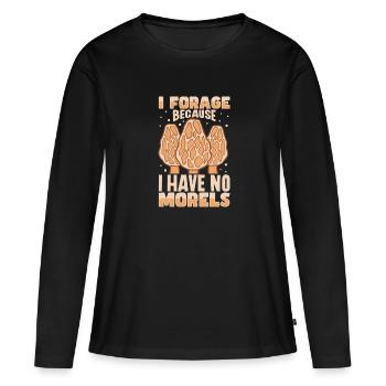 Morels Mushroom Picker Mushroom Farmer Mushroom - T-shirt manches longues Premium bio Femme - noir - Devant - Julia (174cm)