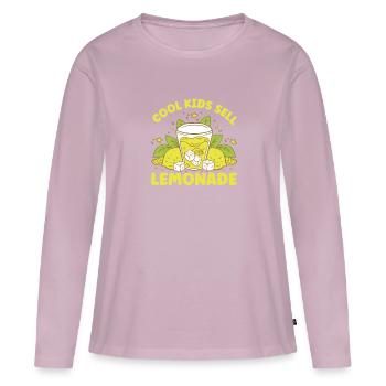 Lemonade Rack Jus de citron fait maison - T-shirt manches longues Premium bio Femme - rose poudré - Devant - Julia (174cm)